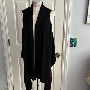 Eileen Fisher merino wool waterfall long vest